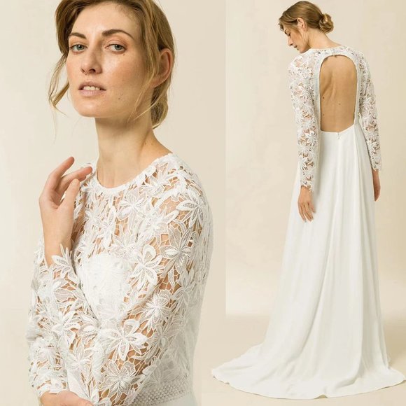 IVY OAK Dresses Ivy Oak Macy Bridal Dress Long Sleeves Lace Wedding Gown Poshmark